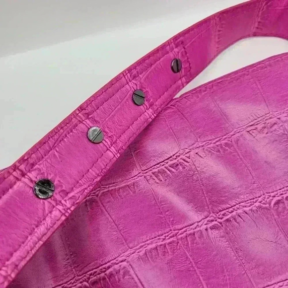 BCBGENERATION Jumbo Purple Black Tote Bag Zipper / Pockets Snap Button Medium - Picture 11 of 13